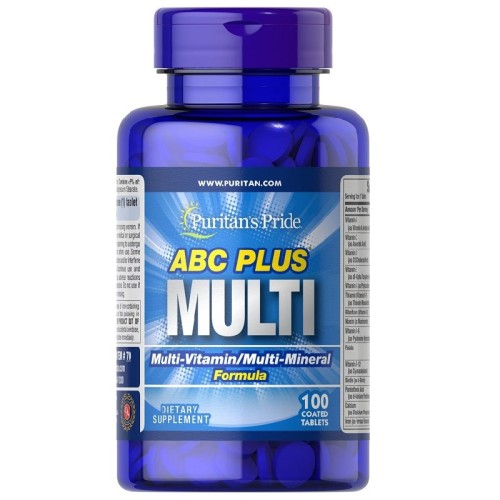 Puritans Pride ABC Plus Multivitamin and Multi-Mineral Formula, 100 Tablets